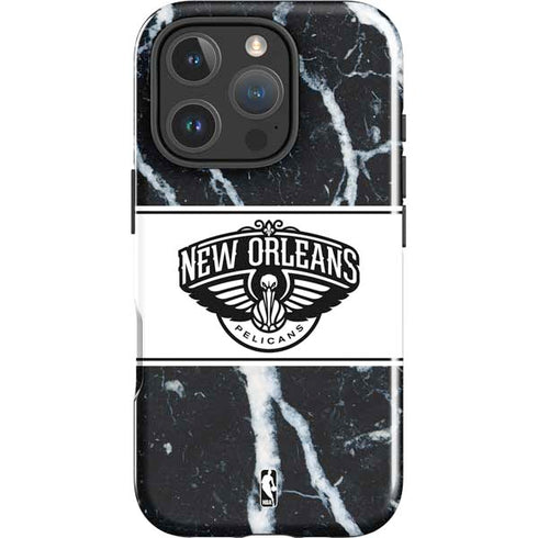 NBA New Orleans Pelicans Marble iPhone 16 Pro Max Impact Case